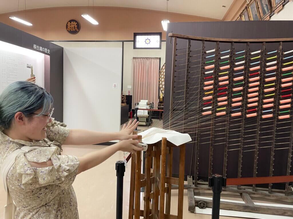 桐生織物記念館 見学の様子